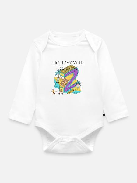 URLAUB MIT FREUNDEN - Baby Bio-Langarm-Body - Weiß