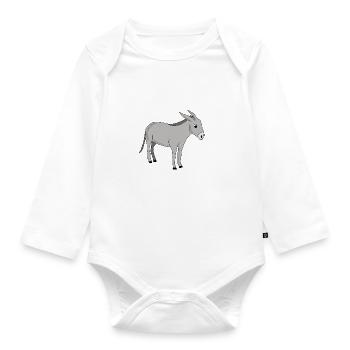 Donkey *** blank - Organic Longsleeve Baby Bodysuit - white - Front