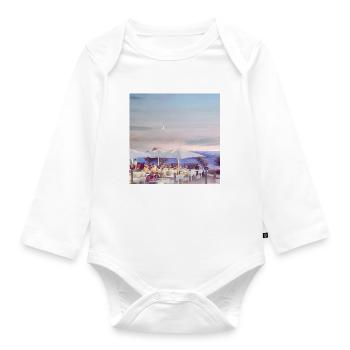 Tuscany beach bar - Organic Longsleeve Baby Bodysuit - white - Front
