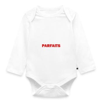 papa avec des enfants parfaits - Body Bébé bio manches longues - blanc - Devant