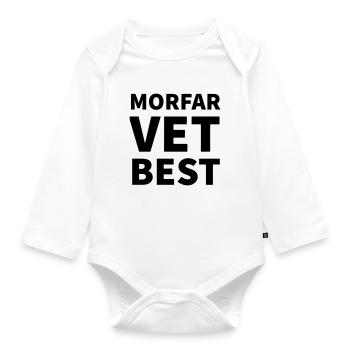 Grandpa knows best - Organic Longsleeve Baby Bodysuit - white - Front