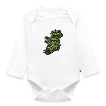 Irland - Baby Bio-Langarm-Body - Weiß - Vorne