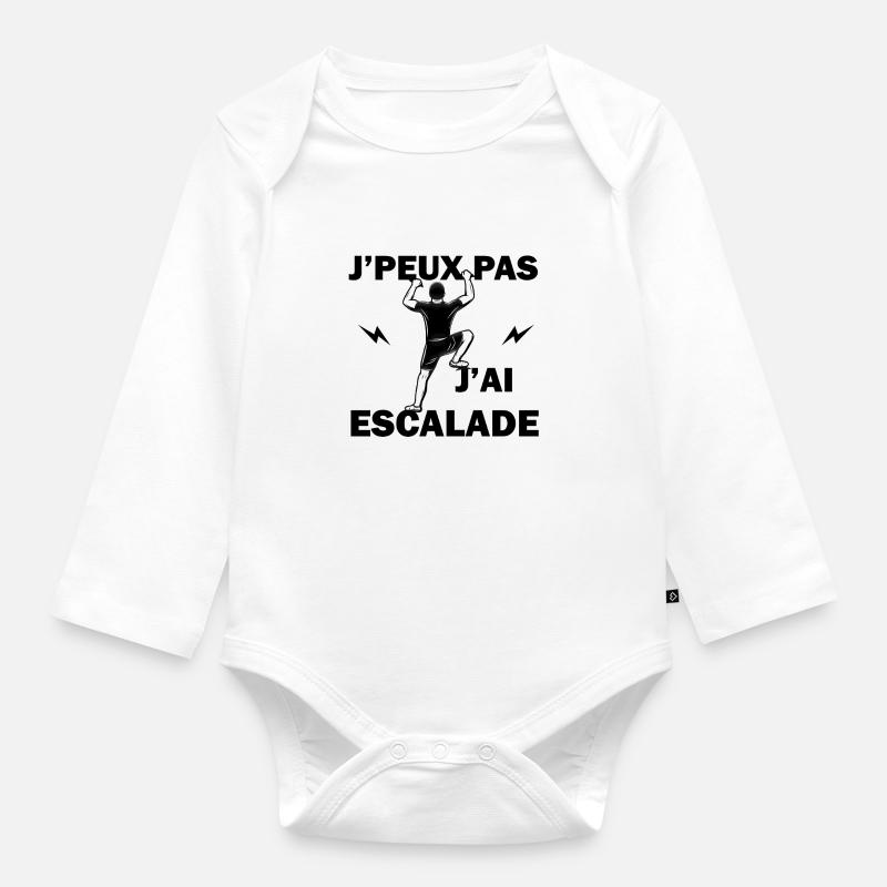 J'peux pas j'ai escalade - Body Bébé bio manches longues - blanc