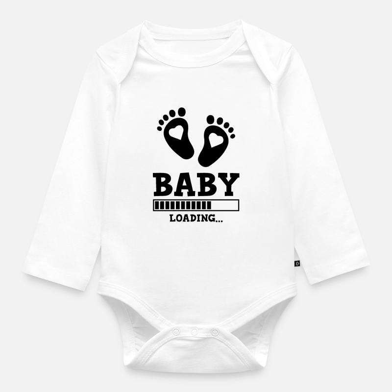 baby loading spruch - Baby Bio-Langarm-Body - Weiß