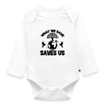 earth nature conservation - Organic Longsleeve Baby Bodysuit - white - Front