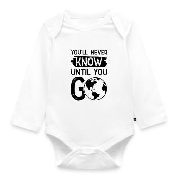 travel travel - Organic Longsleeve Baby Bodysuit - white - Front