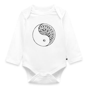 mandala yin yang - Organic Longsleeve Baby Bodysuit - white - Front