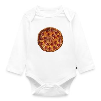 Pizza - Body Bébé bio manches longues - blanc - Devant