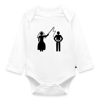 just married - Organic Longsleeve Baby Bodysuit - white - Front