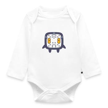 Cute monster halloween kids costume gift idea - Organic Longsleeve Baby Bodysuit - white - Front
