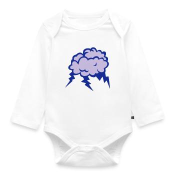 cloud clear cloud cloud rain storm 1 - Organic Longsleeve Baby Bodysuit - white - Front