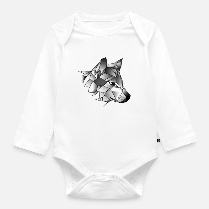 Geschädigter Wolf - Baby Bio-Langarm-Body - Weiß