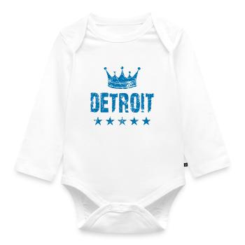 Detroit - Baby Bio-Langarm-Body - Weiß - Vorne