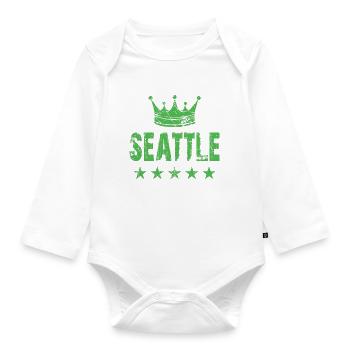 Seattle Crown Stars - Organic Longsleeve Baby Bodysuit - white - Front