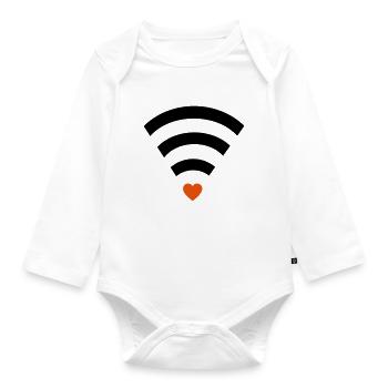 Free Wifi - Free Wifi - Organic Longsleeve Baby Bodysuit - white - Front