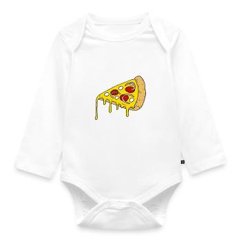PIZZA - Baby Bio-Langarm-Body - Weiß - Vorne