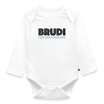 brudi großer bruder Geschwister Kumpel Freund - Baby Bio-Langarm-Body - Weiß - Vorne