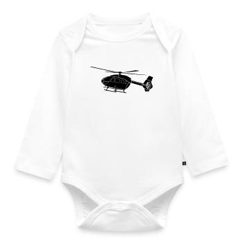 ec145 helicopter helicopter helicopter - Organic Longsleeve Baby Bodysuit - white - Front