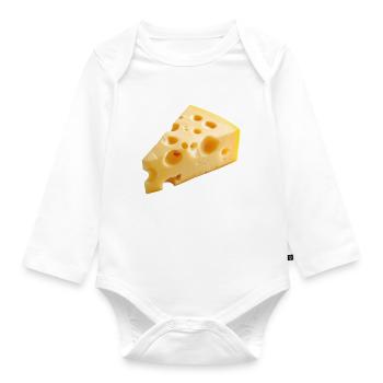 Cheese - Organic Longsleeve Baby Bodysuit - white - Front