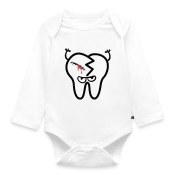 bad tooth - Organic Longsleeve Baby Bodysuit - white - Front
