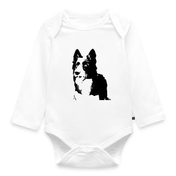 Border Collie chien amateur de chiens chiens - Body Bébé bio manches longues - blanc - Devant