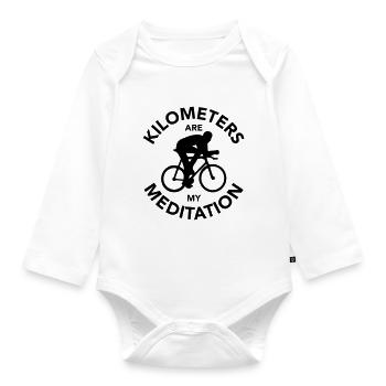 Rennrad Fahrradfahrer Triathlonrad - Baby Bio-Langarm-Body - Weiß - Vorne