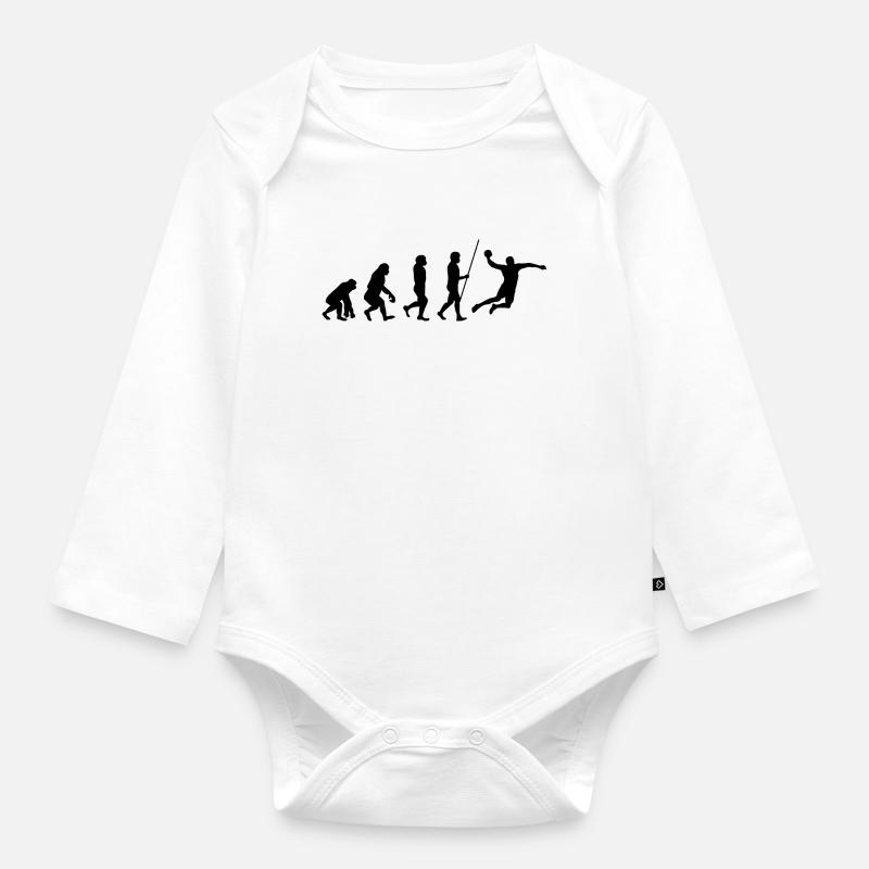Évolution des cadeaux de sport de handball - Body Bébé bio manches longues - blanc