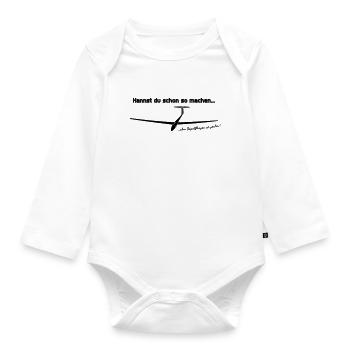 Segelflugzeug Segelfliegen Segelflieger - Baby Bio-Langarm-Body - Weiß - Vorne