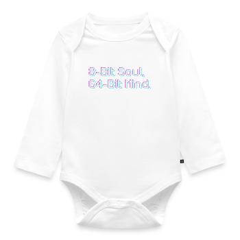 8 bits Soul, 64 bits cœur - Body Bébé bio manches longues - blanc - Devant