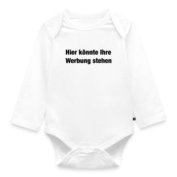 Quote Here could be your advertisement - Organic Longsleeve Baby Bodysuit - white - Front