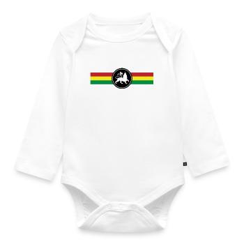 Flag Rasta Reggae Reggaeton Lion - Organic Longsleeve Baby Bodysuit - white - Front