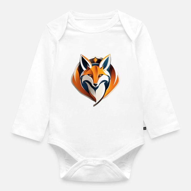Fuchs - Baby Bio-Langarm-Body - Weiß