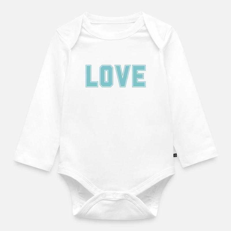 L’AMOUR est le plus important + le plus fort de l’univers - Body Bébé bio manches longues - blanc