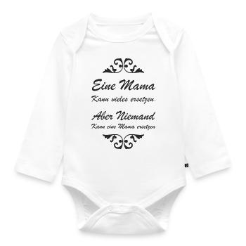 Mum is the best - Organic Longsleeve Baby Bodysuit - white - Front