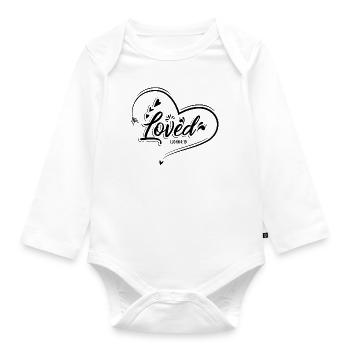 Verset biblique aimé Jésus - Body Bébé bio manches longues - blanc - Devant