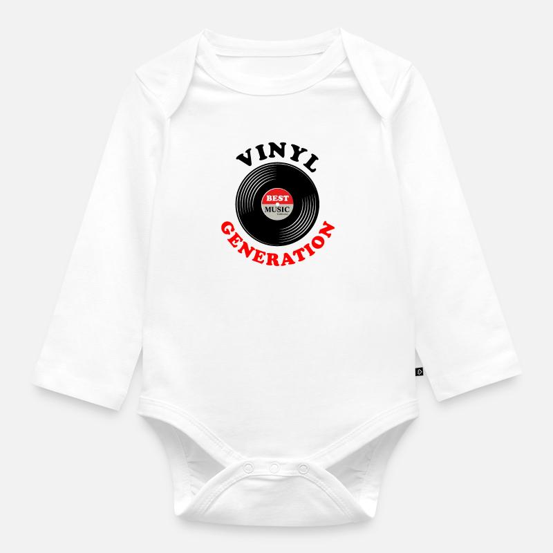 Génération de vinyle - Body Bébé bio manches longues - blanc