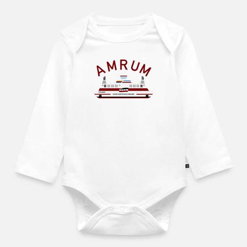 Uthlande avec Amrum - Body Bébé bio manches longues - blanc