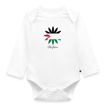 Palestinian - Organic Longsleeve Baby Bodysuit - white - Front