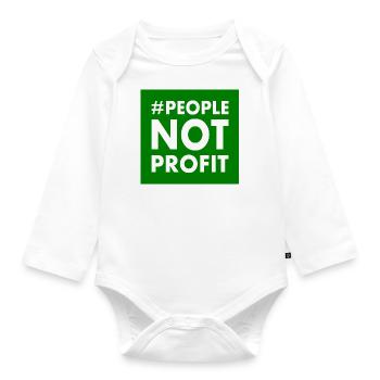 People not profit - Organic Longsleeve Baby Bodysuit - white - Front