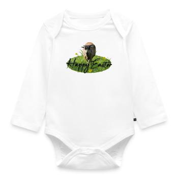 Easter Happy Easter - Organic Longsleeve Baby Bodysuit - white - Front