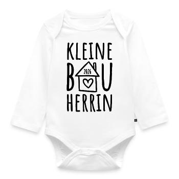 Kleine Bauherrin 2026 - Baby Bio-Langarm-Body - Weiß - Vorne