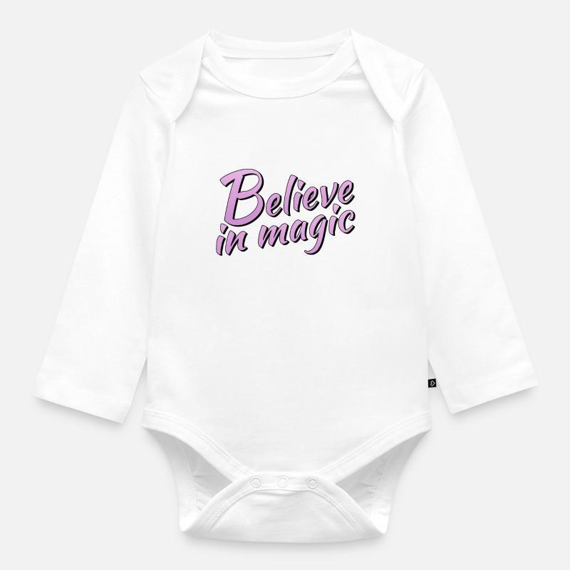 Believe in magic - Baby Bio-Langarm-Body - Weiß