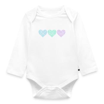 Coeurs Pastel - Body Bébé bio manches longues - blanc - Devant