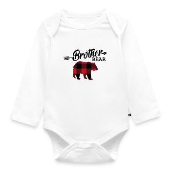 Brother Bear Child Gift Boys Boys Christmas - Organic Longsleeve Baby Bodysuit - white - Front