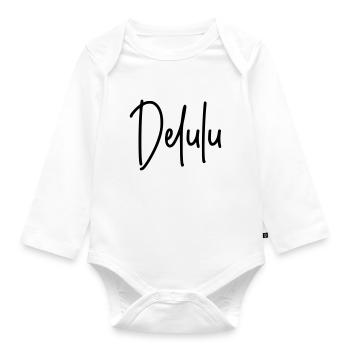 Delulu - Baby Bio-Langarm-Body - Weiß - Vorne