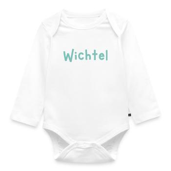 Wichtel blau - Baby Bio-Langarm-Body - Weiß - Vorne