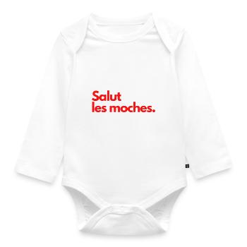 Salut les moches - Body Bébé bio manches longues - blanc - Devant