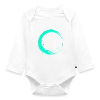 Kreis Bürste Design Türkis - Baby Bio-Langarm-Body - Weiß - Vorne