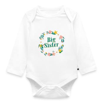 big sister - big sister - Organic Longsleeve Baby Bodysuit - white - Front