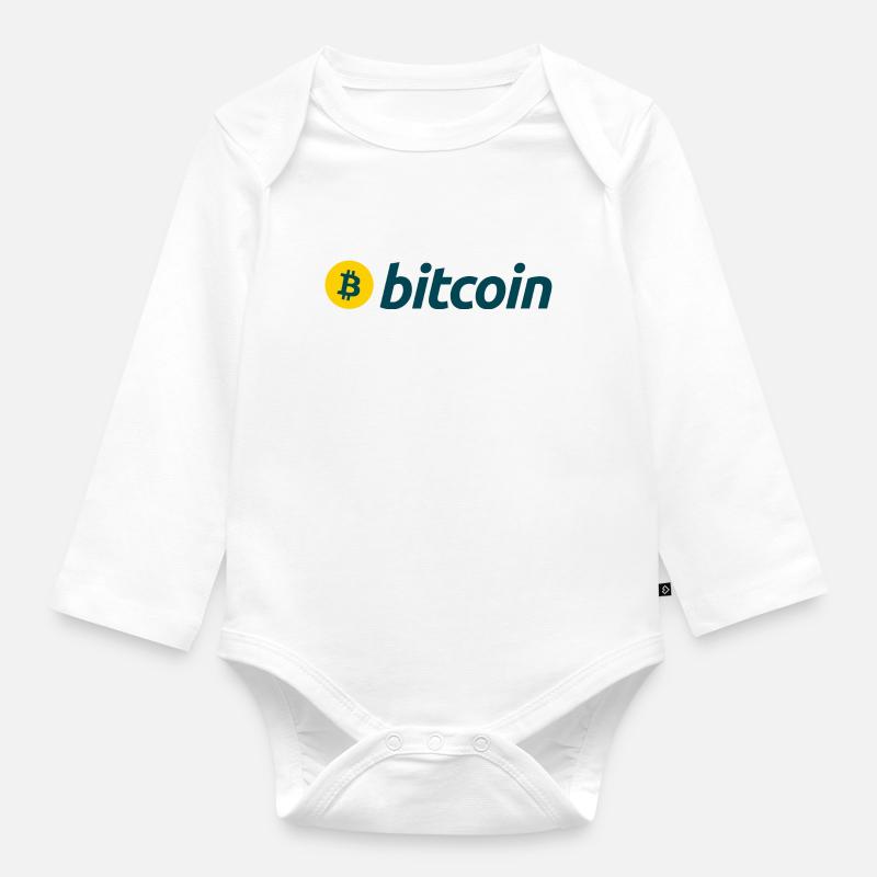 Bitcoin - Body Bébé bio manches longues - blanc
